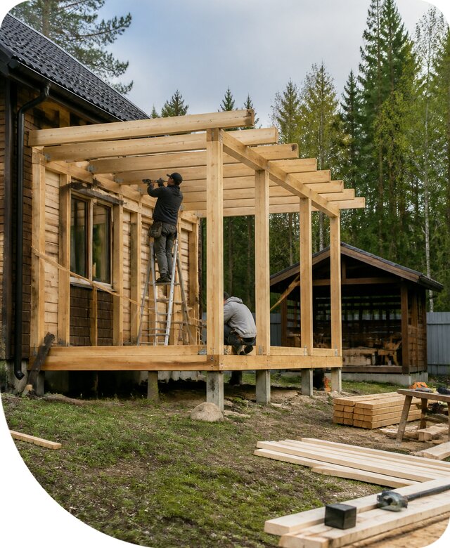 Строительство пристроек и построек на участке в Краснокамске